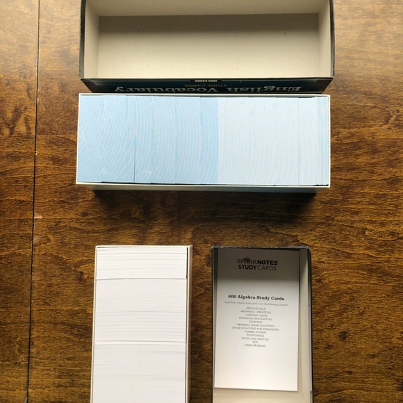 Spark Notes Study Cards for Algebra and English Vocabulary - Picture 3 of 4